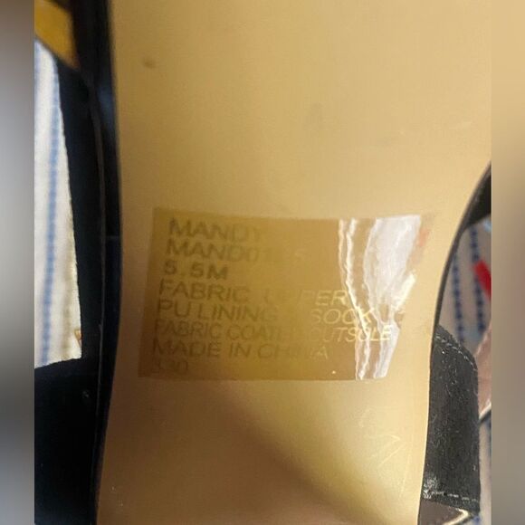 BETSEY JOHNSON 1970s Style Striped Pom Pom Platform Heels size 5.5 - Picture 4 of 16